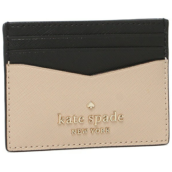 SpreeSuki Kate Spade Small Slim Card Holder Warm Beige / Black WLR00125