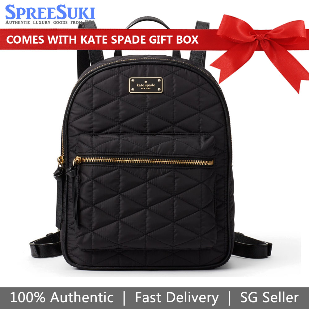 SpreeSuki Kate Spade Wilson Road Quilted Small Bradley Backpack Black