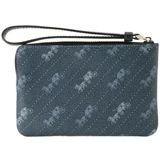 SpreeSuki Coach Small Wristlet Corner Zip Wristlet With Horse And