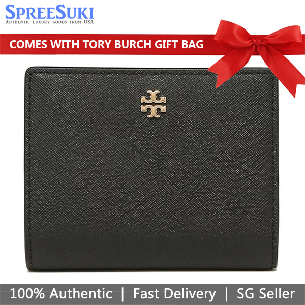 SpreeSuki Tory Burch Emerson Mini Wallet Black 80900