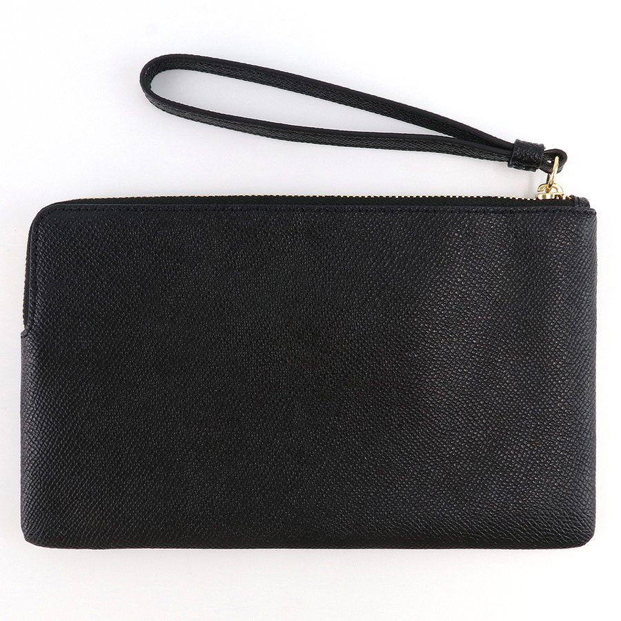SpreeSuki Coach Large Wristlet Large Corner Zip Black 3888