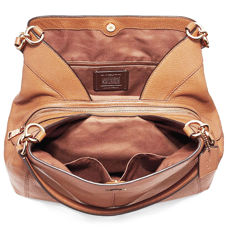 SpreeSuki Coach Lexy Shoulder Bag Light Saddle Brown F28997