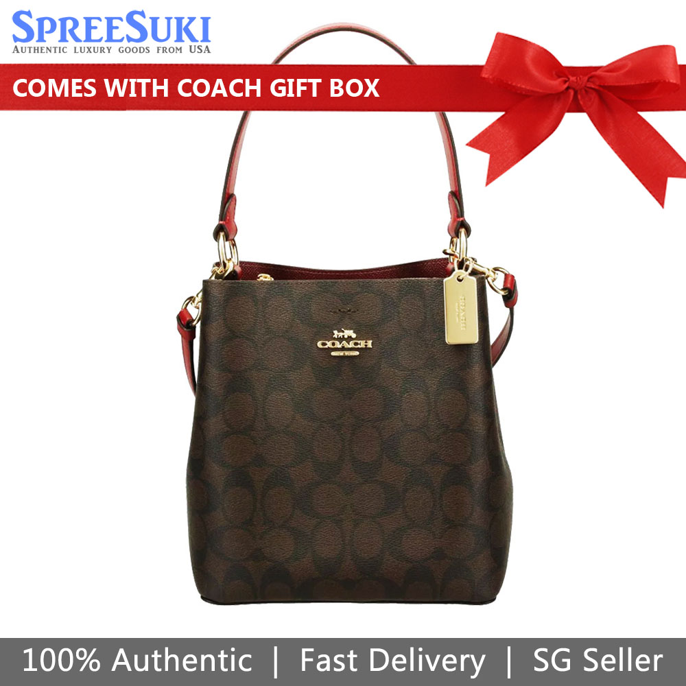 SpreeSuki Coach Crossbody Bag Small Town Bucket Bag In Signature