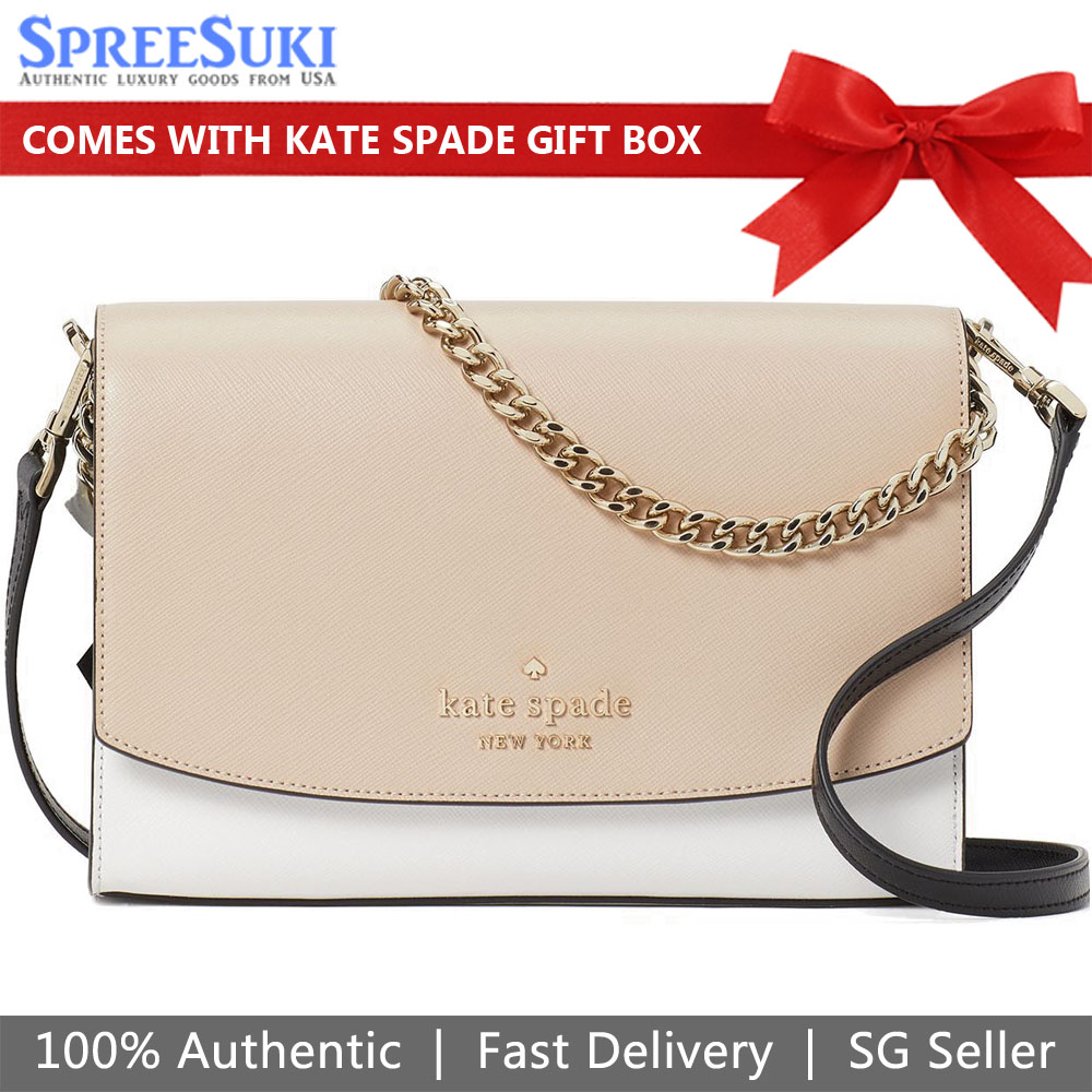 SpreeSuki Kate Spade Crossbody Bag Carson Convertible Crossbody Warm Beige Nude Off White