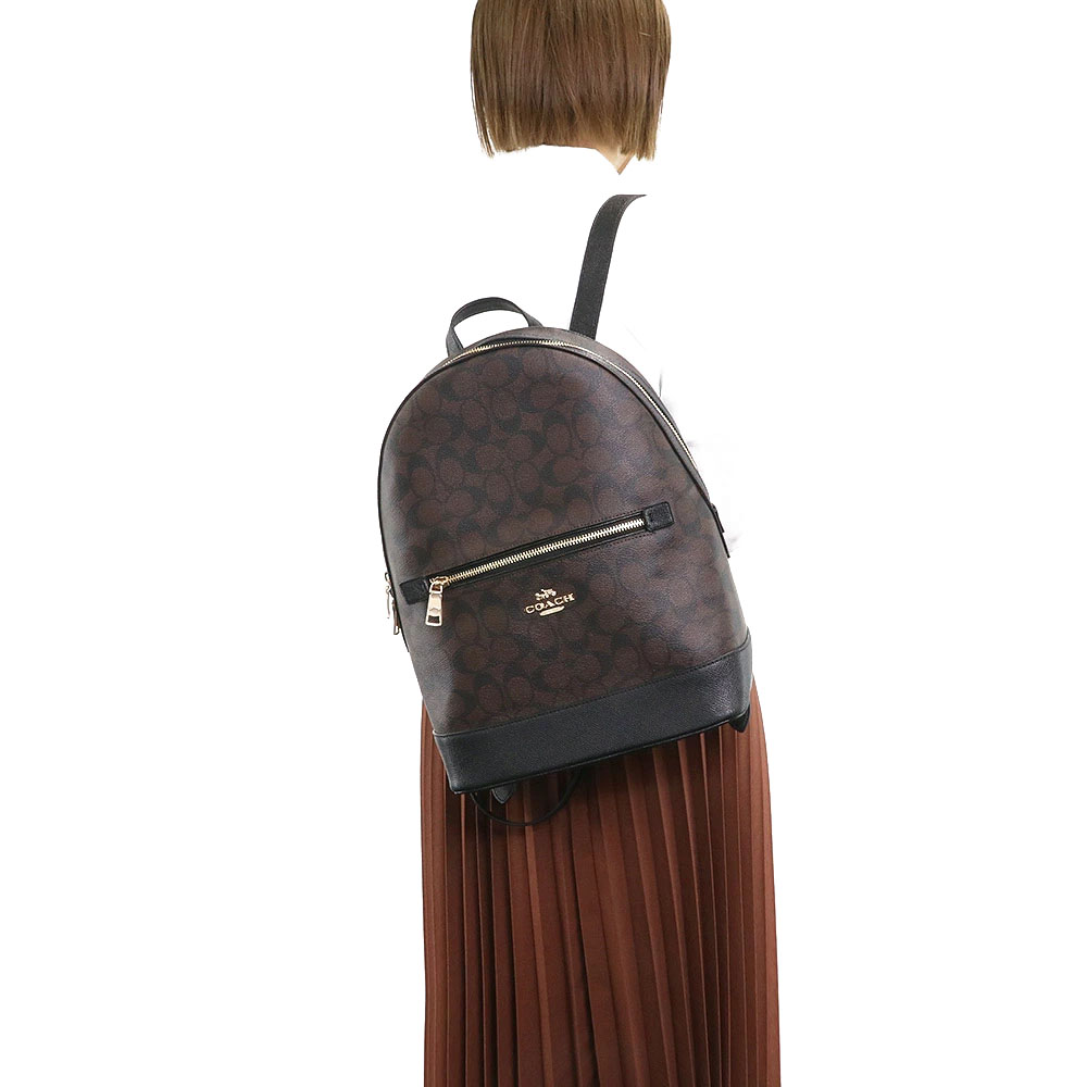 SpreeSuki Coach Signature Kenley Backpack Black Brown C5679