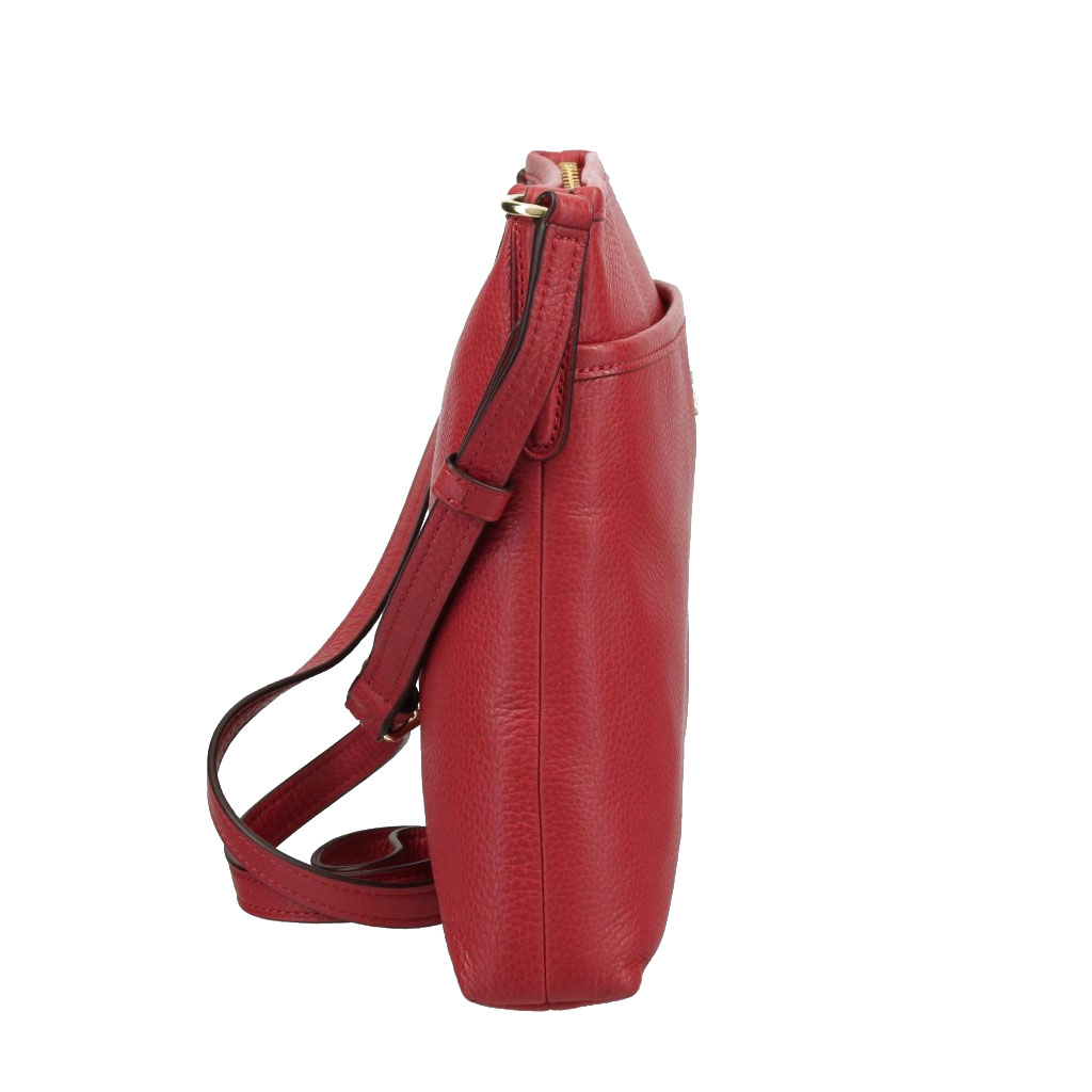 SpreeSuki Coach Crossbody Bag Pebbled Leather File Crossbody Red F28035