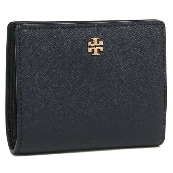 SpreeSuki Tory Burch Small Wallet Emerson Mini Wallet Navy Dark Blue