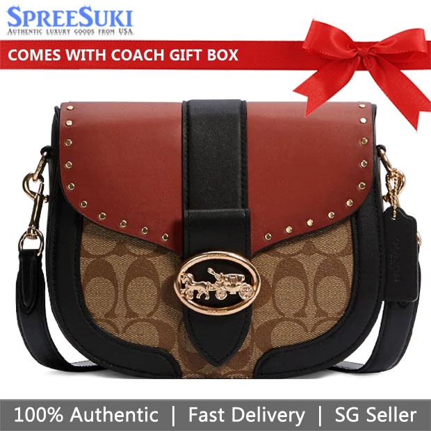 SpreeSuki Coach Crossbody Bag Signature Colorblock Rivet