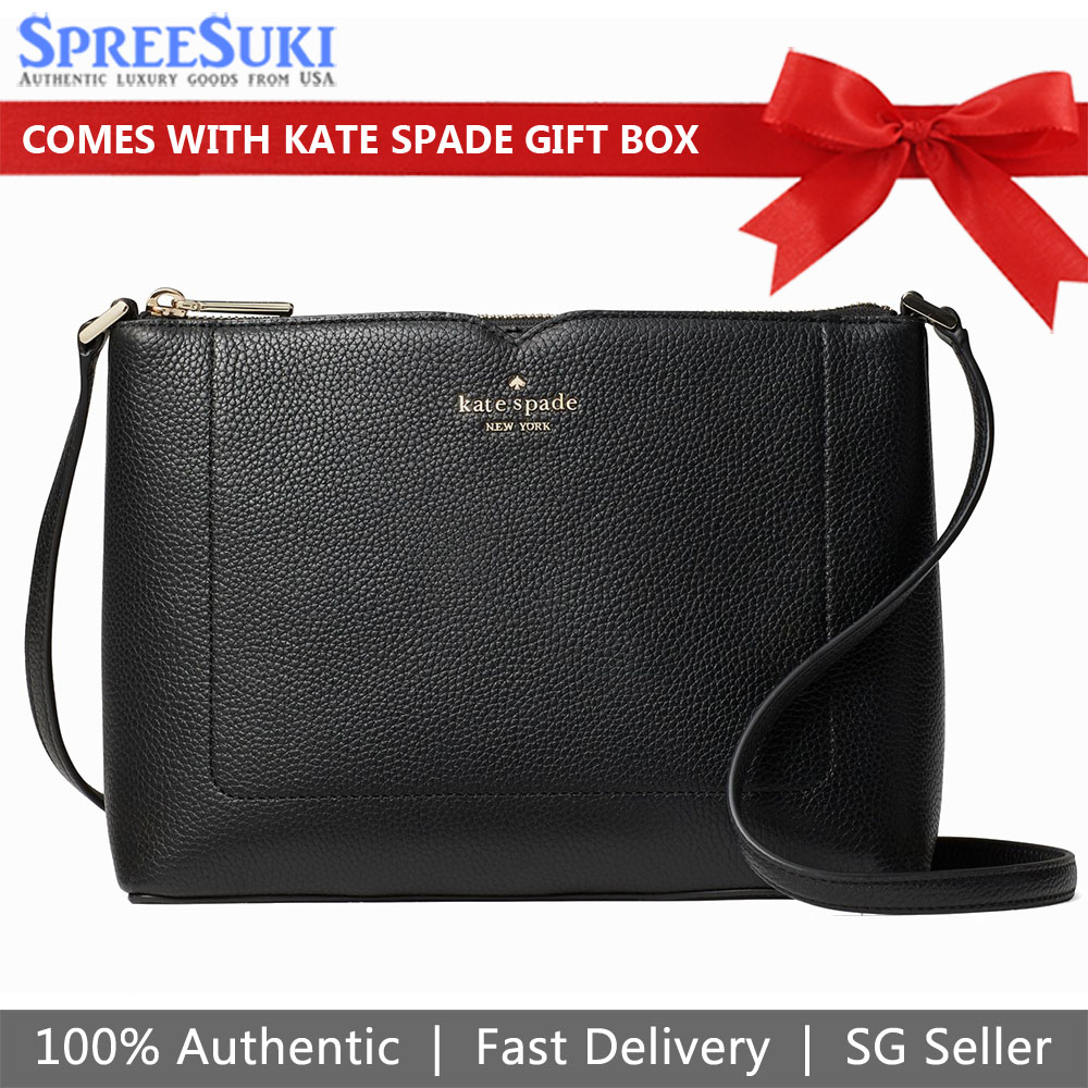 SpreeSuki Kate Spade Crossbody Bag Harlow Pebbled Leather Crossbody Black WKR00058