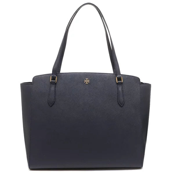 SpreeSuki Tory Burch Shoulder Bag Emerson Top Zip Tote Navy Dark Blue