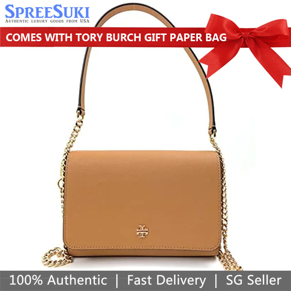 SpreeSuki Tory Burch Crossbody Bag Woc Emerson Chain Wallet Cardamon