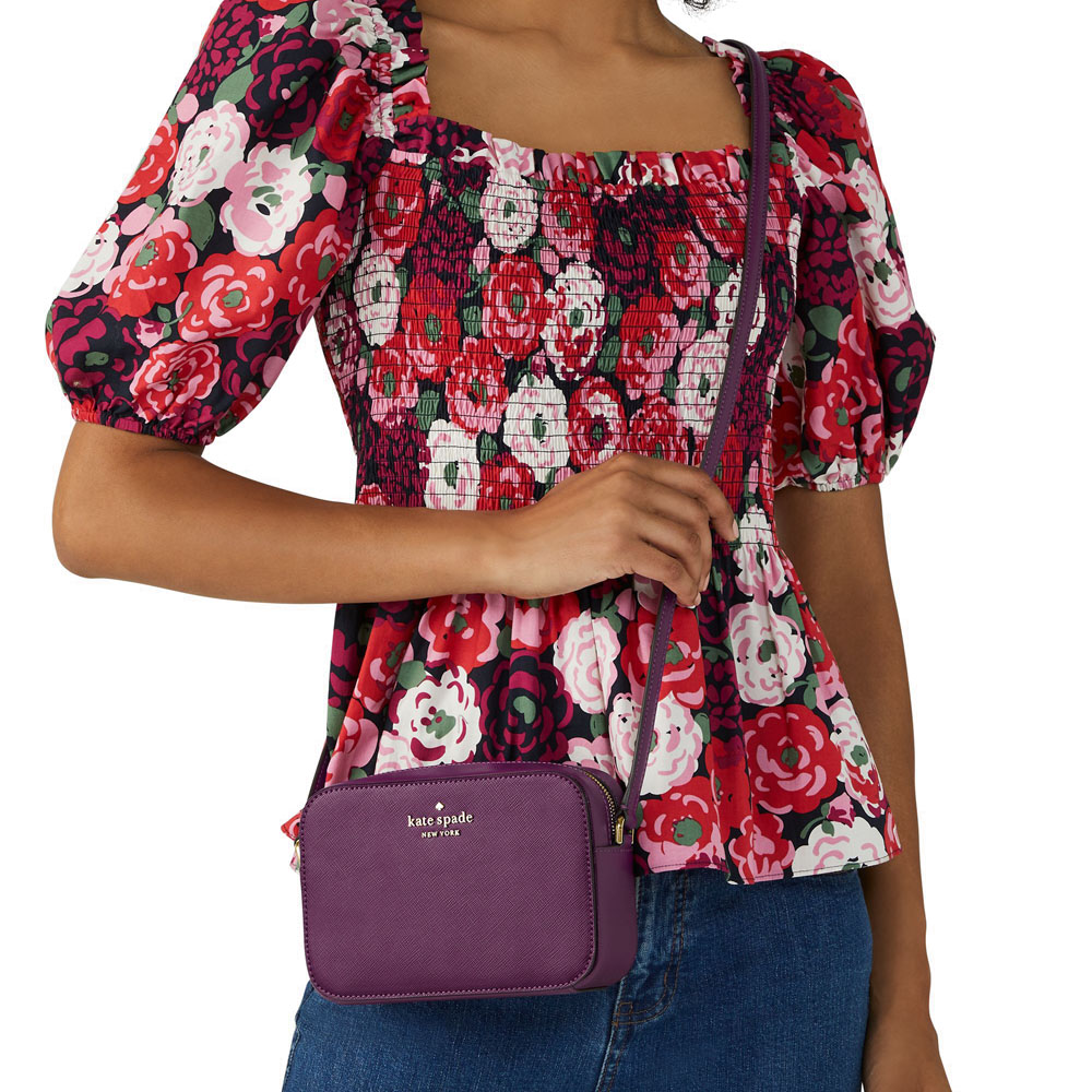 SpreeSuki Kate Spade Crossbody Bag Staci Saffiano Leather Mini Camera