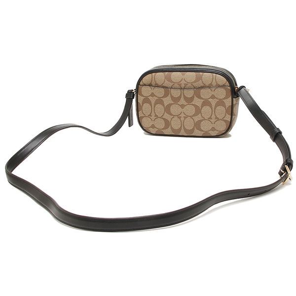 SpreeSuki Coach Crossbody Bag Mini Jamie In Signature Canvas Camera Bag Khaki Black C9926