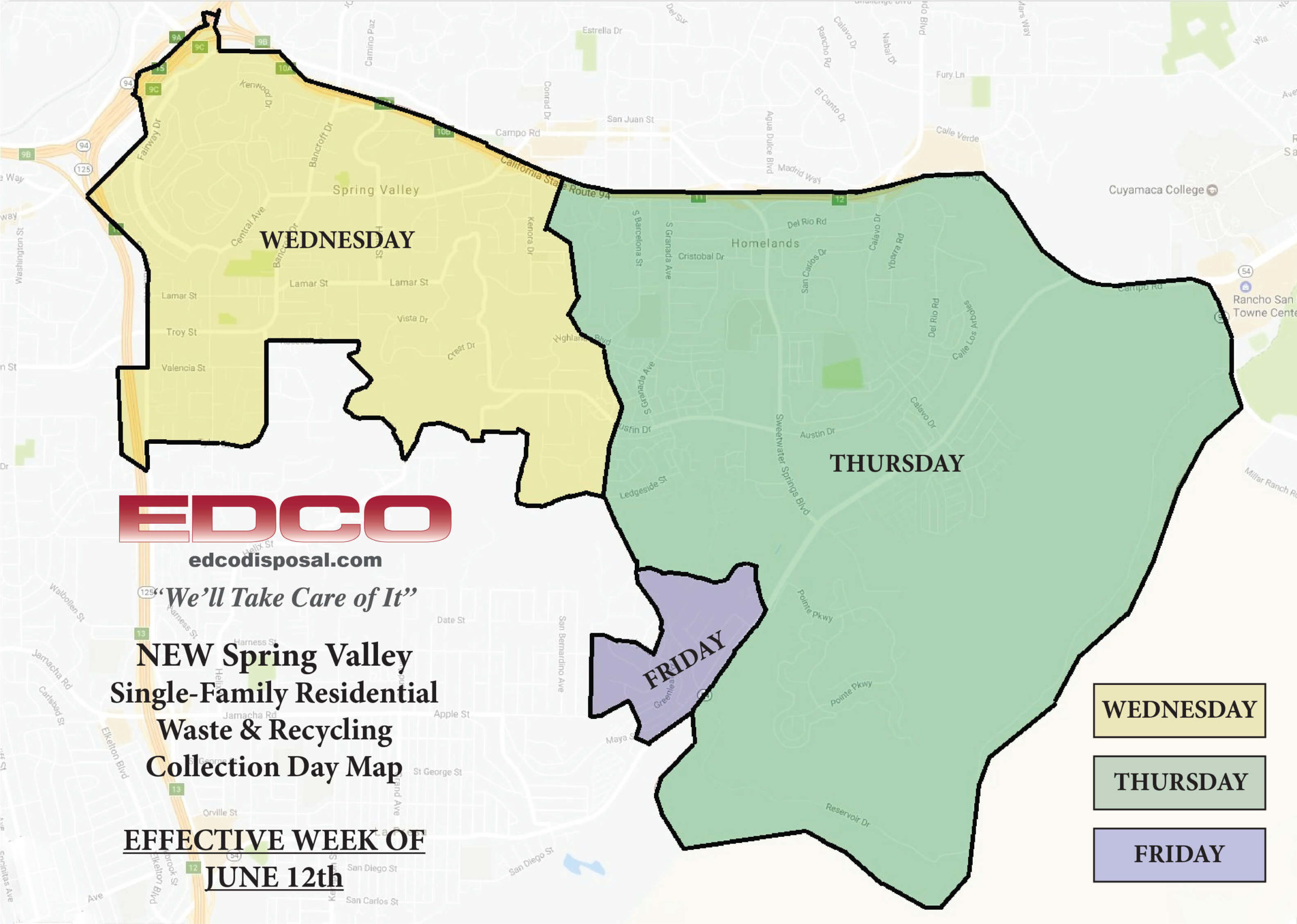 edco encinitas holiday schedule 2023 Service Schedules EDCO Spring Valley