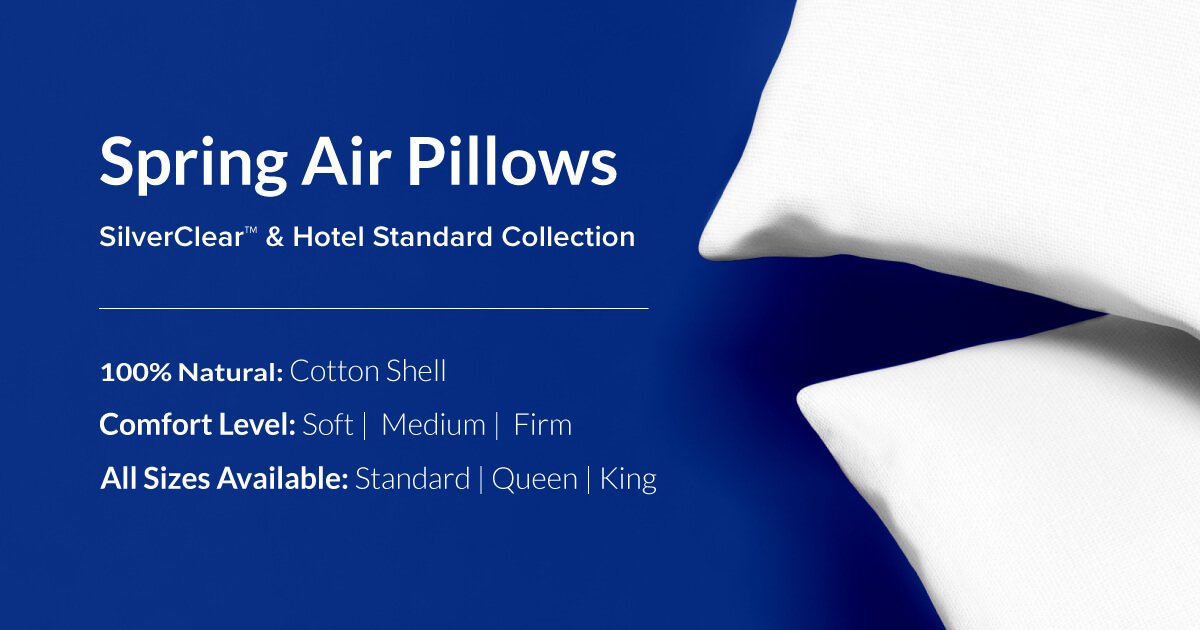 Spring Air Pillows 100 Cotton Cover Hypoallergenic Made in Canada