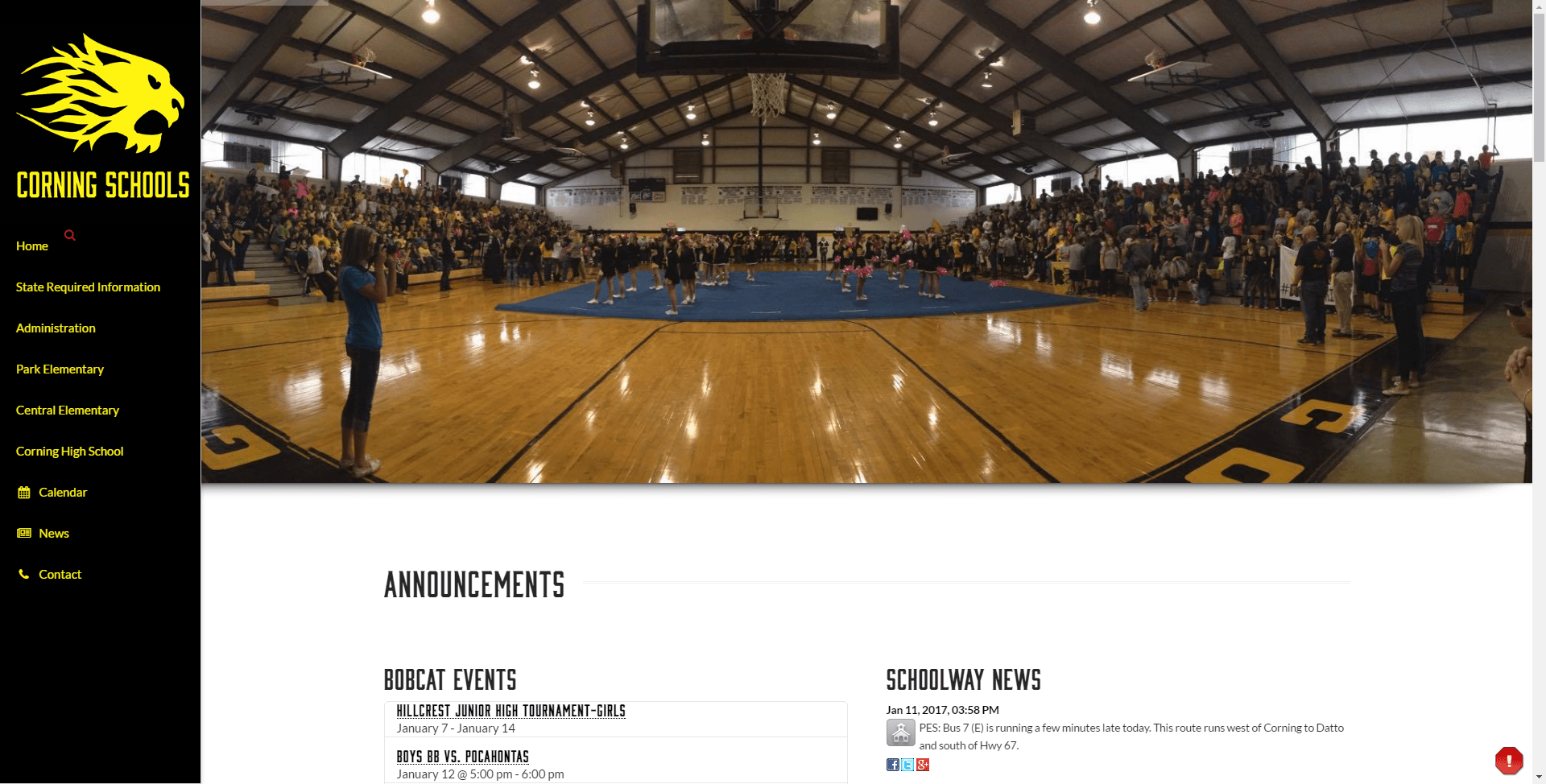 Corning School District Spring Designs site Design and Social