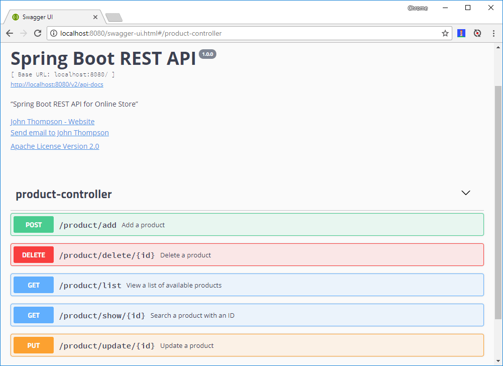 Spring Boot RESTful API Documentation with Swagger 2 Spring Framework