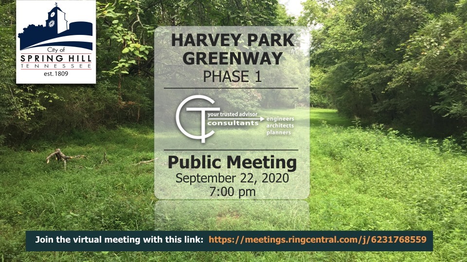 Harvey Park Greenway Phase 1 Public Meeting Spring Hill Fresh