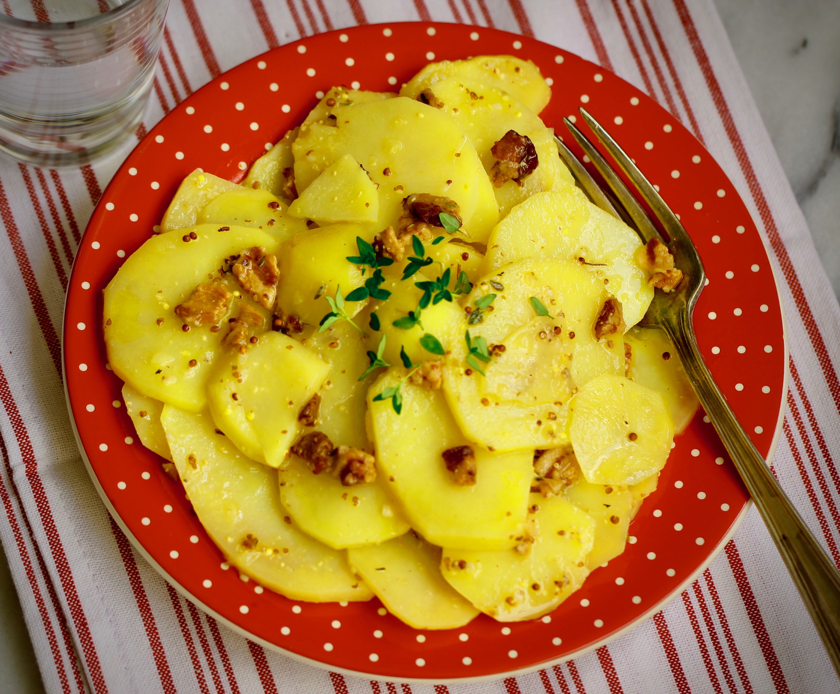 Yellow Potato Salad with Bacon Thyme Vinaigrette Springhouse Turtle