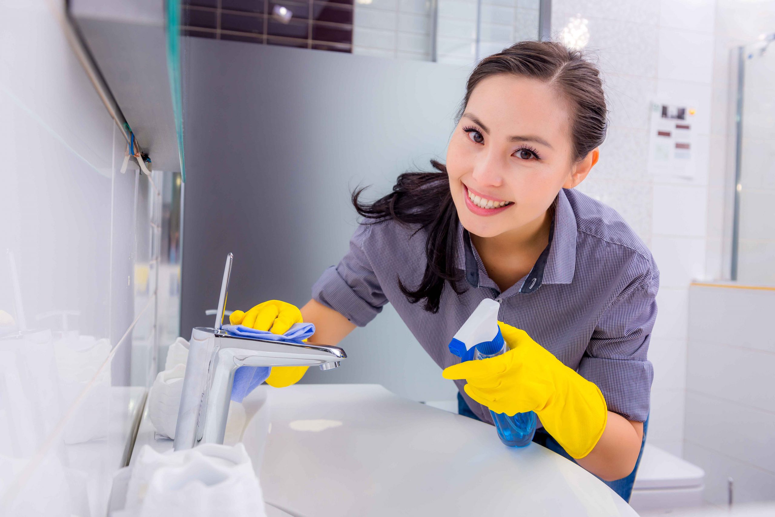Lady Cleaning Hand Basin Springmount Services Commercial & Retail