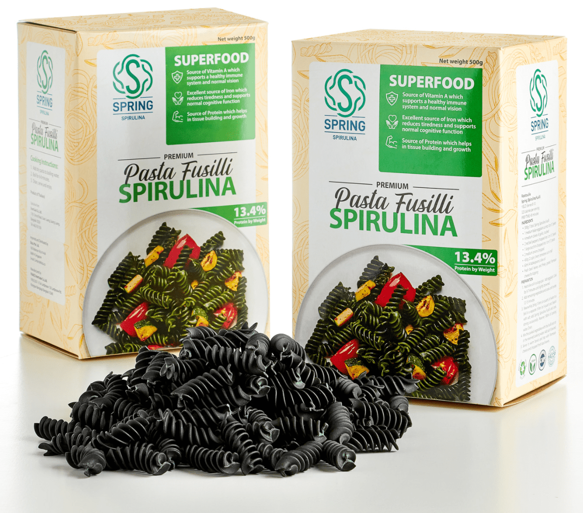 Premium Pasta FUSILLI Spirulina 13.4 Protein Spring Spirulina TH