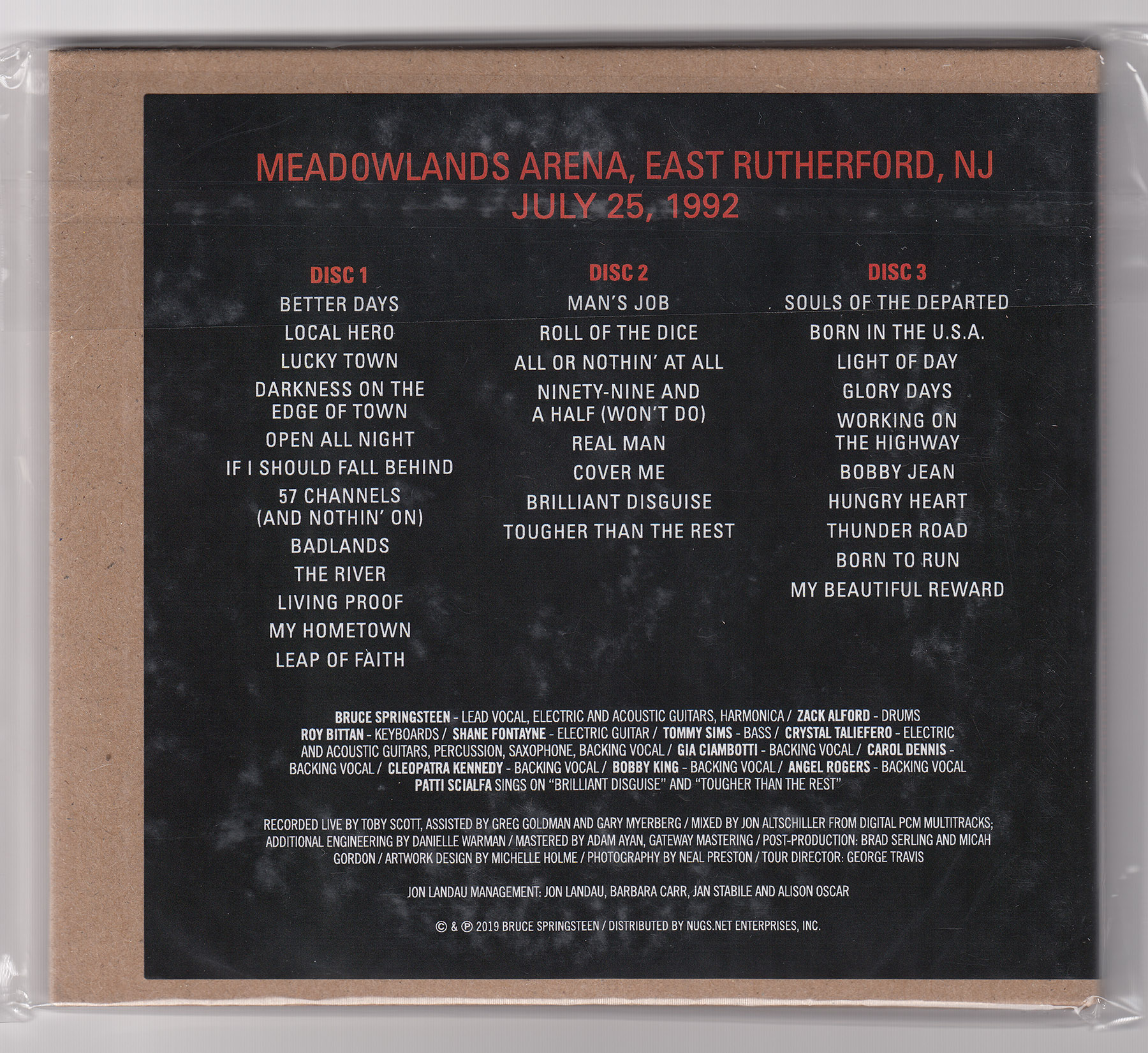 Bruce Springsteen Collection Meadowlands July 25, 1992