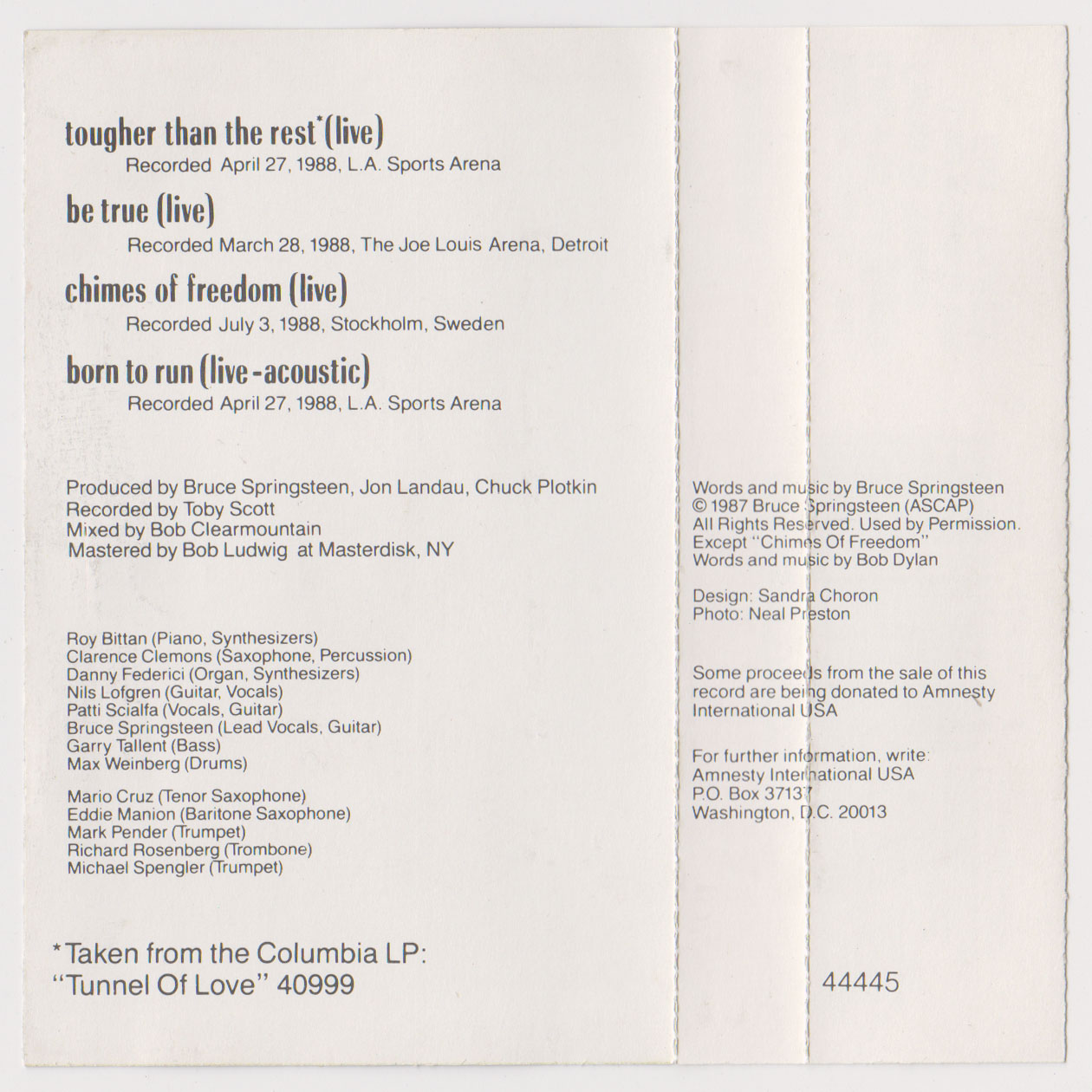 Bruce Springsteen Collection Chimes Of Freedom [Version 1]