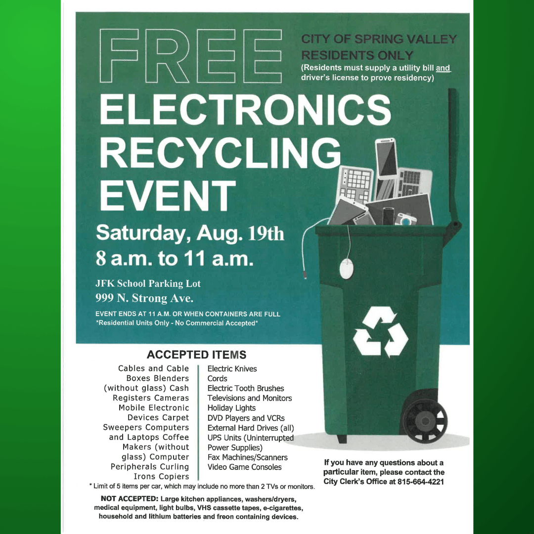 Free Electronics Recycling City of Spring Valley, Illinois