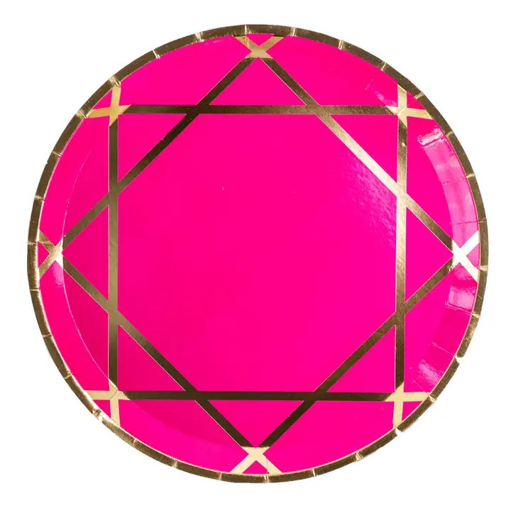 Enchanté Pink Dinner Plates Sprinkle BASH