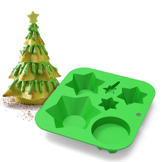Shop Large Christmas Tree Mold Stacked Christmas Tree Cake Mold Sprinkle Bee Sweet