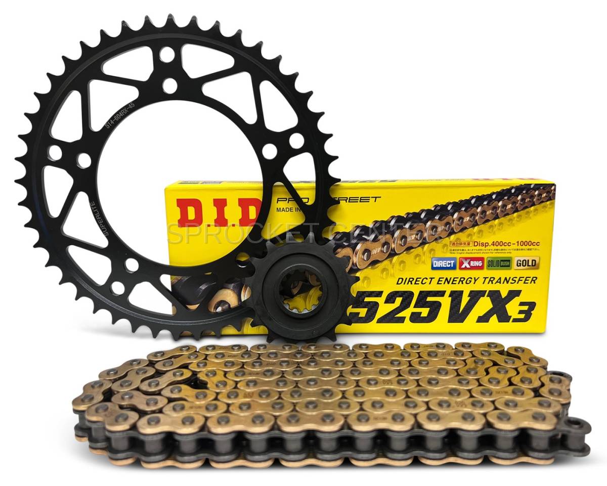 SUZUKI DL1000 Vstrom (0213) SUPERLITE Steel Sprockets & 525 Chain Kit
