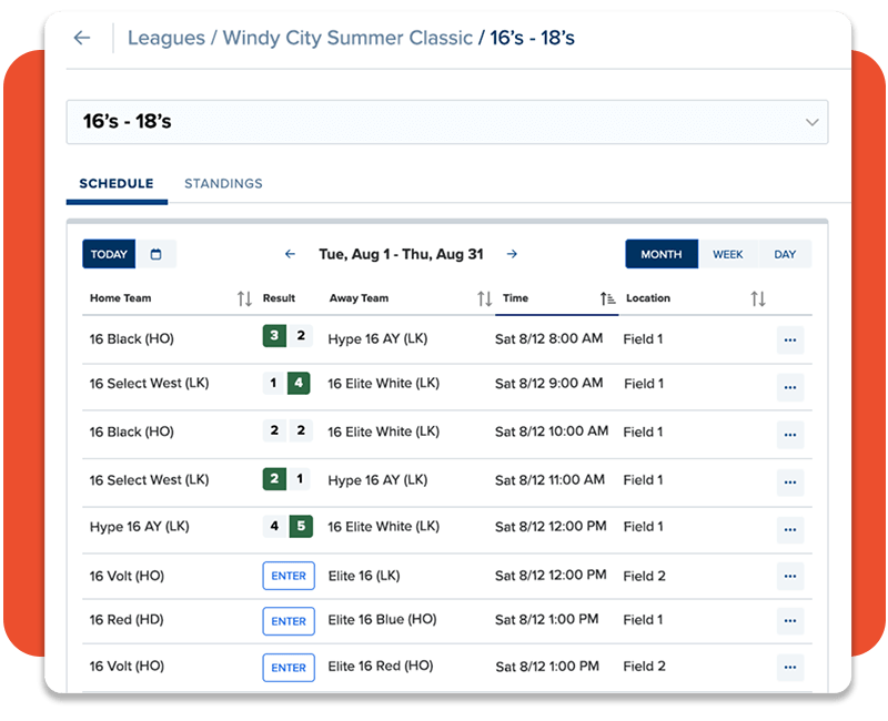 League Management Sprocket Sports