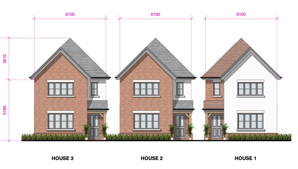 Alexandra Road, Ash Three Houses Spruce Town Planning