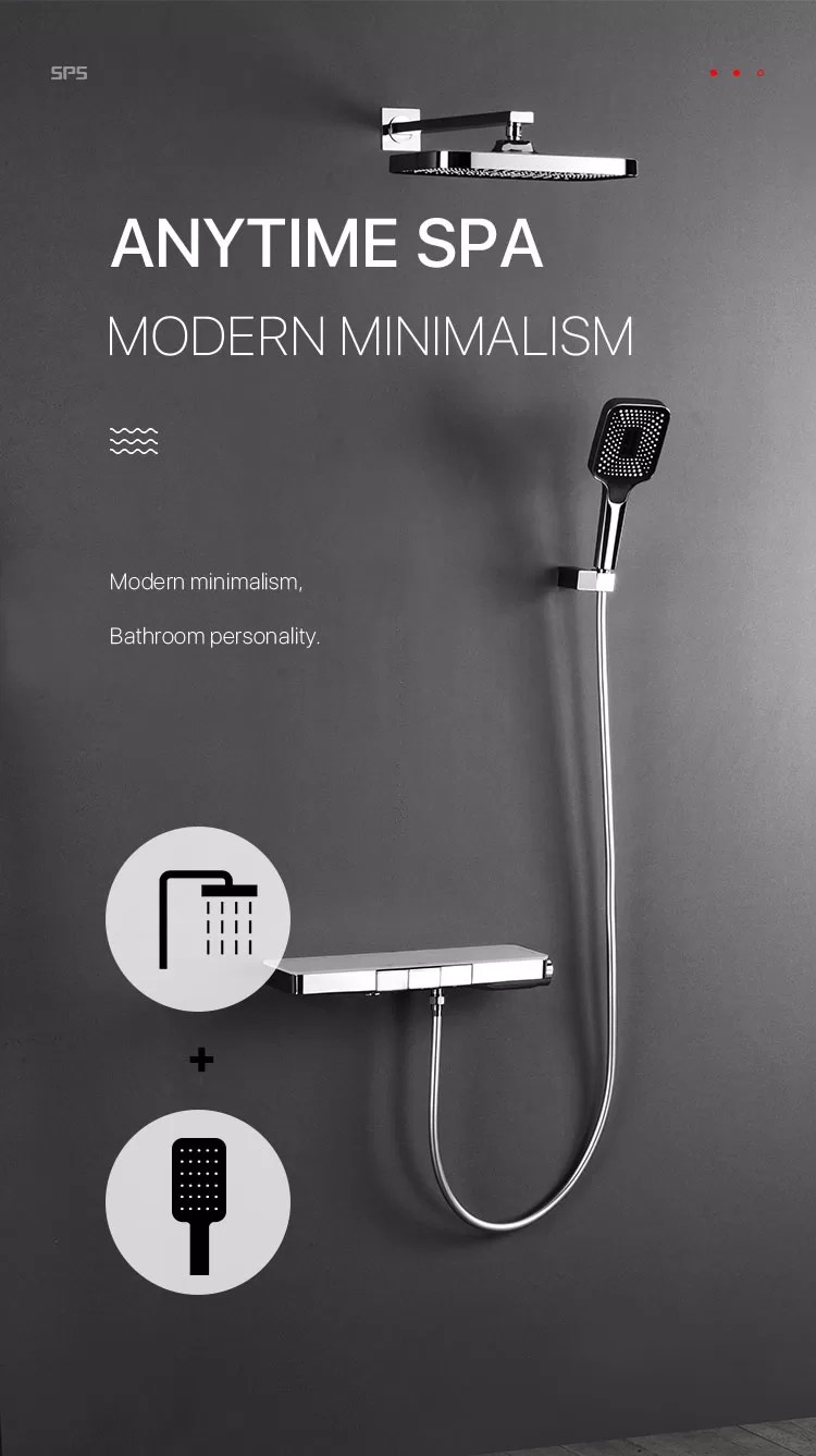 B9806YBS High End Design Glass Panel Commodity Shelf Bathroom Brass