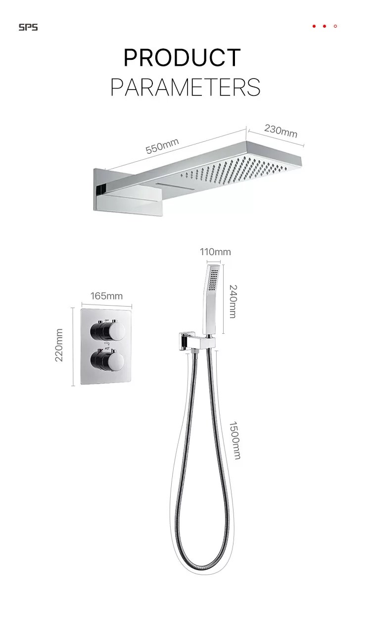 P52038 Luxury Rainforest Shower Head Hotel Use Wall Mounted Nordic