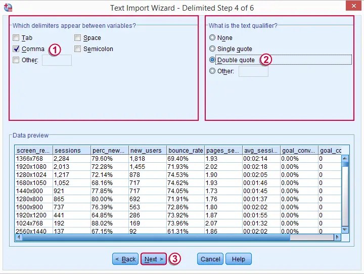 SPSS Open CSV Data File