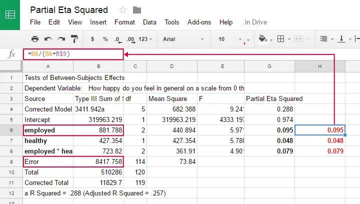 How to Get (Partial) Eta Squared from SPSS?