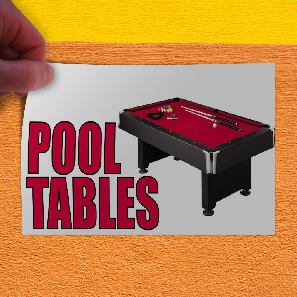 Decal Stickers Pool Tables Red Blue Vinyl Store Sign Label Business eBay