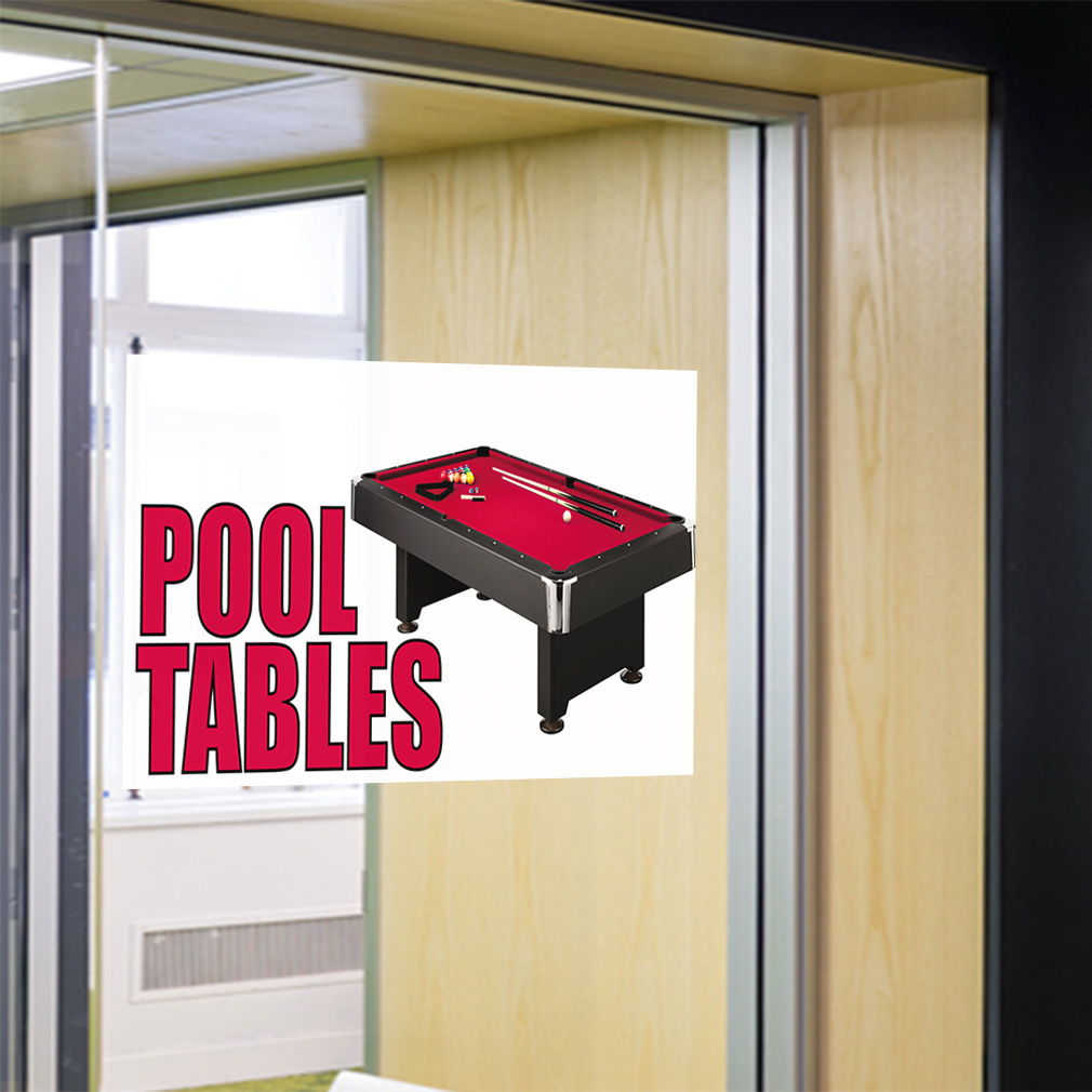 Decal Stickers Pool Tables Red Blue Vinyl Store Sign Label Business eBay