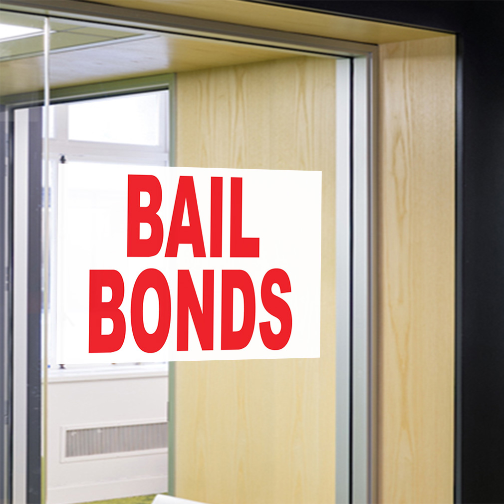 Decal Stickers Bail Bonds Red Vinyl Store Sign Label Business eBay