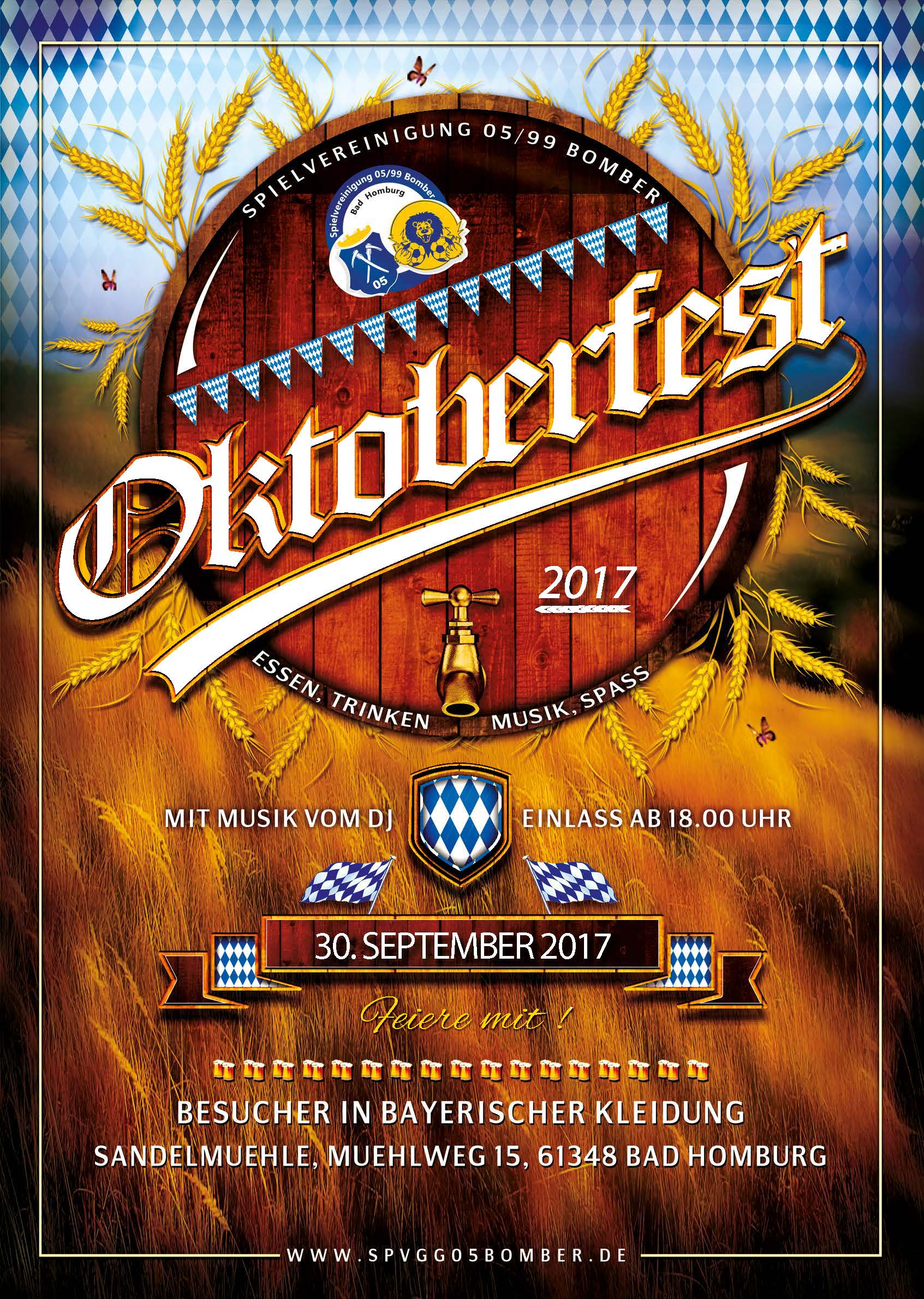 Einladung zum Oktoberfest 2017 Spielvereinigung 05/99 Bomber