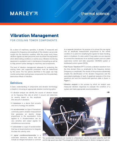 Vibration Switches - SPX Cooling Towers