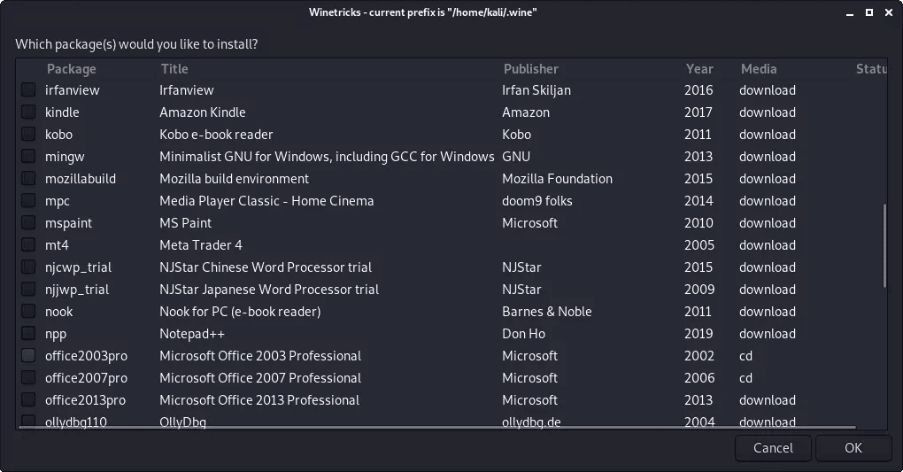 Как установить и использовать Wine на Kali Linux