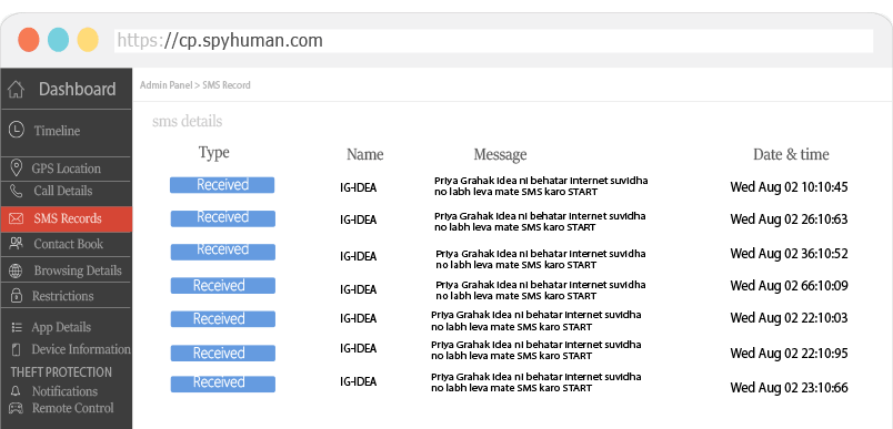Spy on text messages FREE Text Messages Tracker for Android