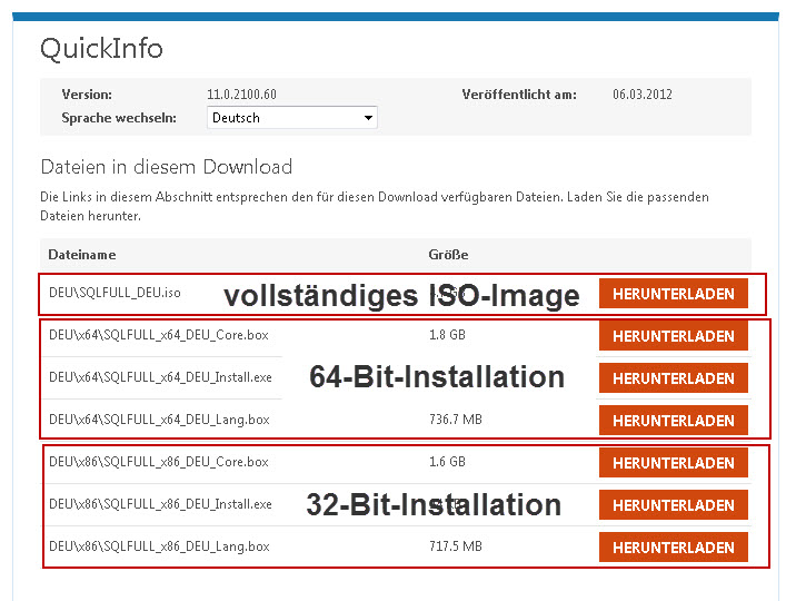 Korrektur Abbildung A1 Downloadseite sieht inzwischen anders aus