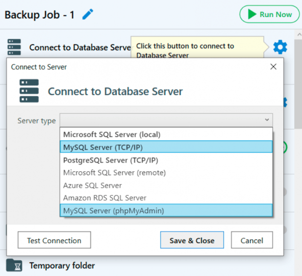 Database Backup Software for MS Sql, MySQL, PostgreSQL