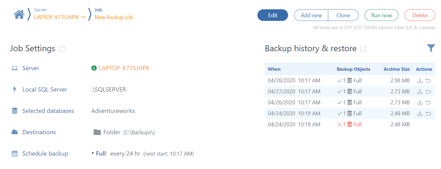 SQL Server backup report (History & Restore) SqlBak Blog