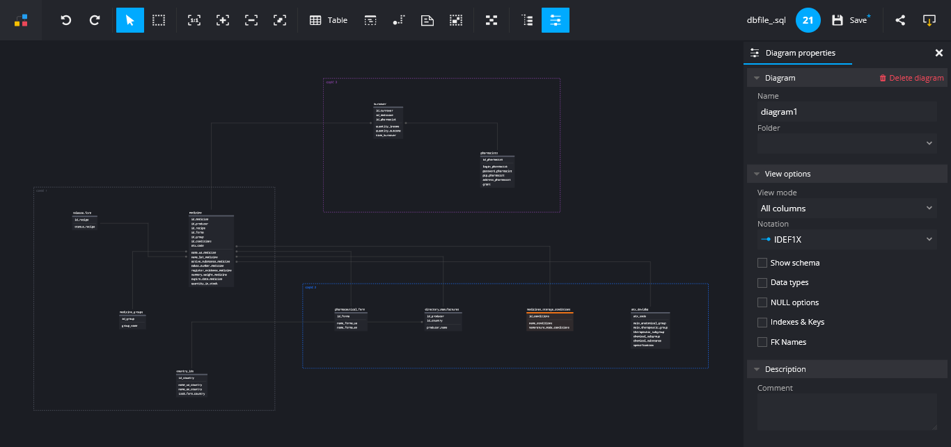 Diagram settings | SqlDBD