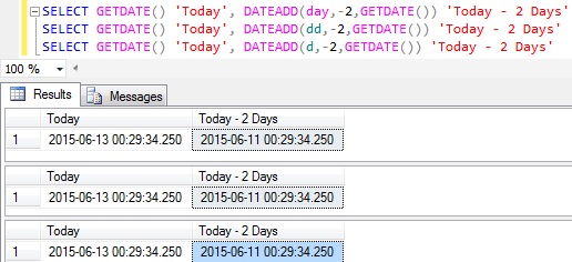 You can use logic like this: Web select round (cast (datediff (day, emp.hiredate, getdate ()) as decimal (9,1))/ 365, 1) this is also imprecise (because of leap years) but matches what. How to Subtract Days from DateTime in Sql Server