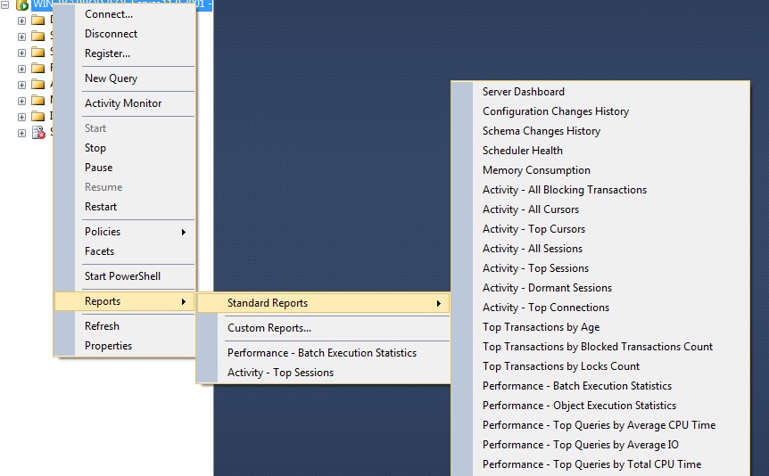SQL server reports GUI Schema change history and CPU RAM IO SQL Server Blog Forum